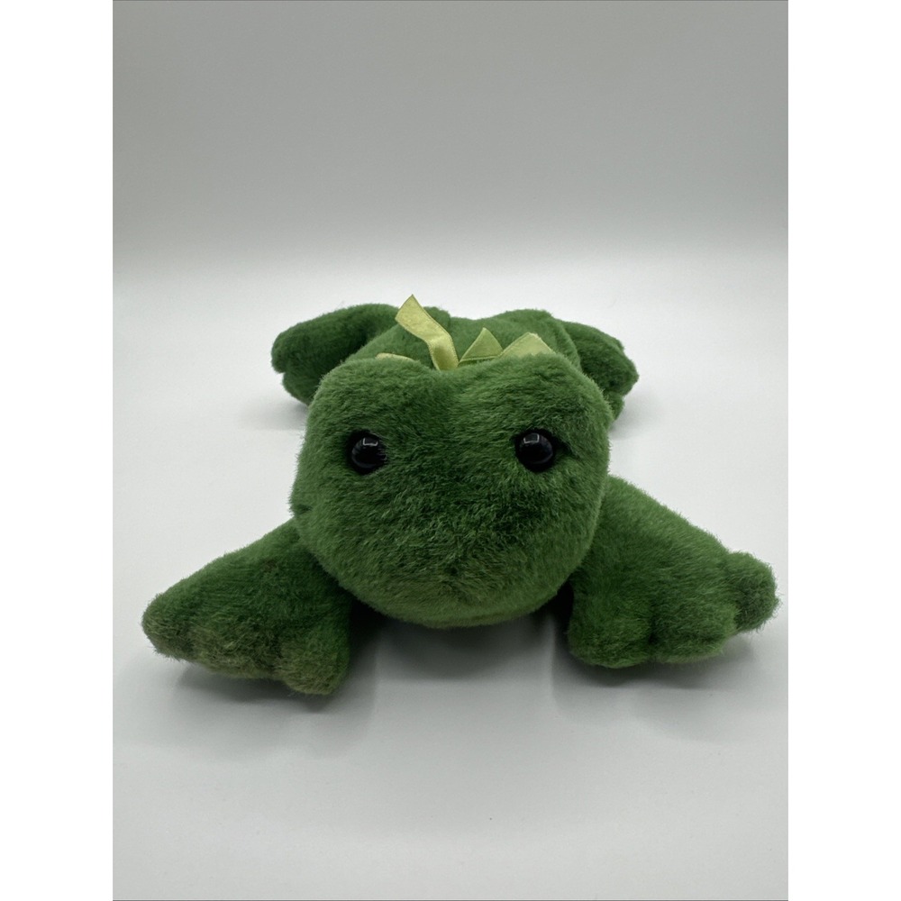 Vintage Jerry Elsner Green Frog Toad Plush Toy Croaks Ribbits Sound 9"